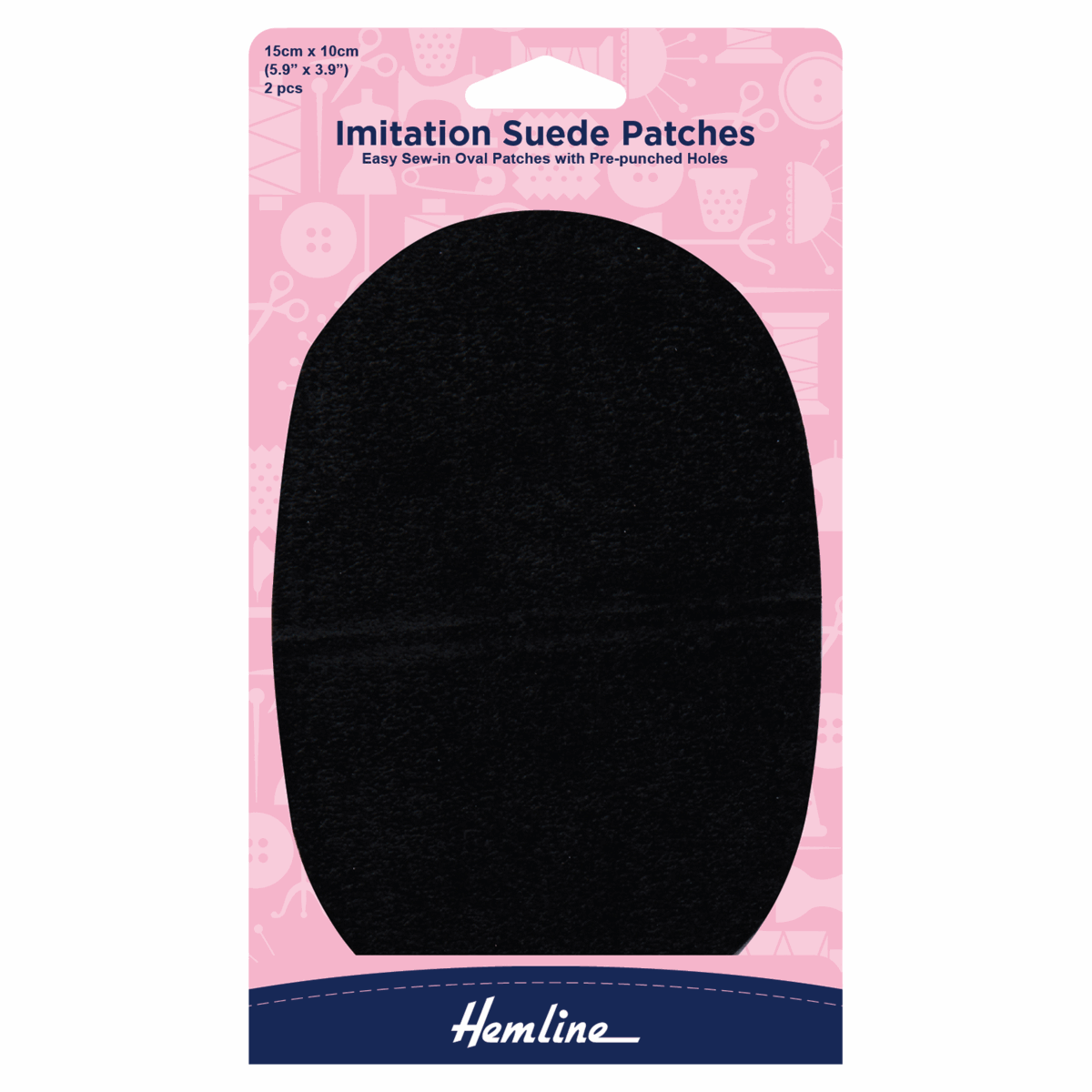 H699.S.BLK Black Immitation Suede - Sew On Patches